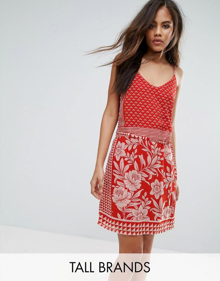 Vero Moda Tall Printed Cami Dress - Red