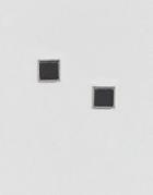 Aetherston Antique Silver Square Earrings - Silver