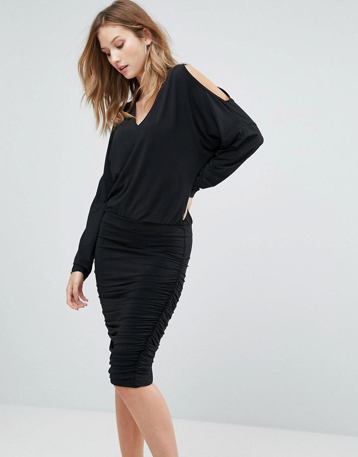 Gestuz Penn Cold Shoulder Shift Dress-black