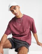 River Island Oversized City Seam T-shirt In Pink