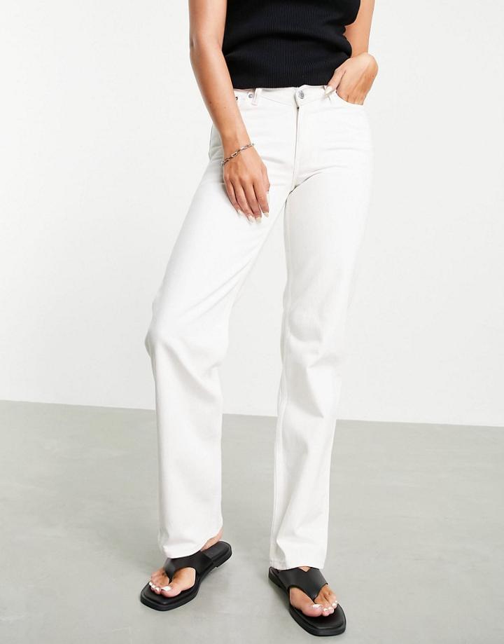 Weekday Twin Cotton Denim Jeans In White - White