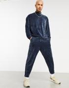 Asos Design Co-ord Oversized Terrycloth Sweatpants In Marl-blues