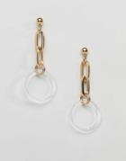 Missguided Perspex Circle Drop Earrings - Gold