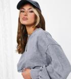 Asyou Cropped Sweatshirt In Gray-grey