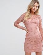 Parisian Applique Flower Dress - Pink