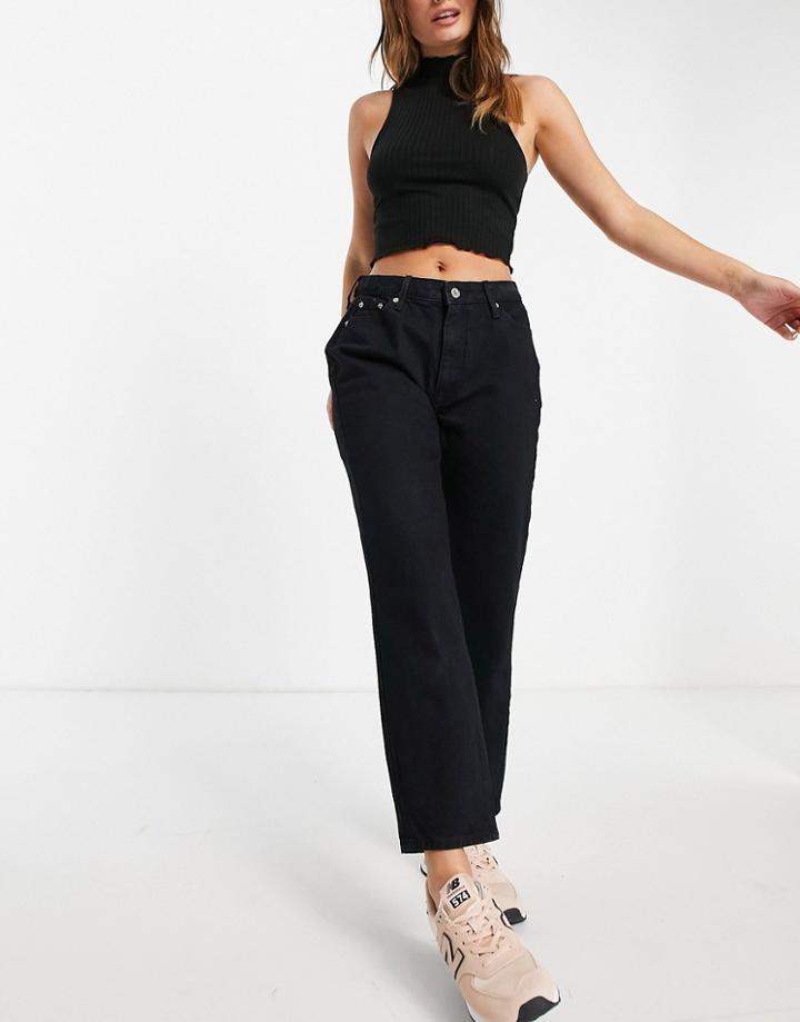 River Island Straight Leg Jeans In Black