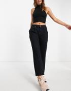 River Island Straight Leg Jeans In Black