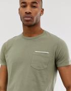 French Connection Tipped Pocket T-shirt-green