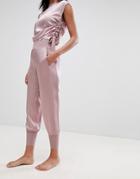 Ted Baker Ted Says Relax Satin Jogger With Knit Trims - Pink