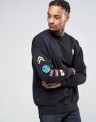 Good For Nothing Sweatshirt With Sleeve Print - Black