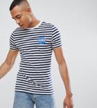 Asos Design Tall Nasa Stripe T-shirt - White