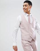 River Island Oxford Suit Vest In Pink - Pink