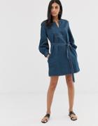 French Connection Denim Mini Dress-blue