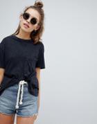 Pull & Bear Pocket T Shirt In Washed Black - Black