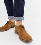 Base London Wide Fit Blake Derby Shoes In Tan Suede - Tan