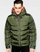 Scotch & Soda Classic Bomber Jacket With Double Hood - Green