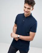 Hollister Slim Fit Pique Polo - Navy