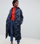 Asos Design Tall Longline Puffer Jacket - Gray