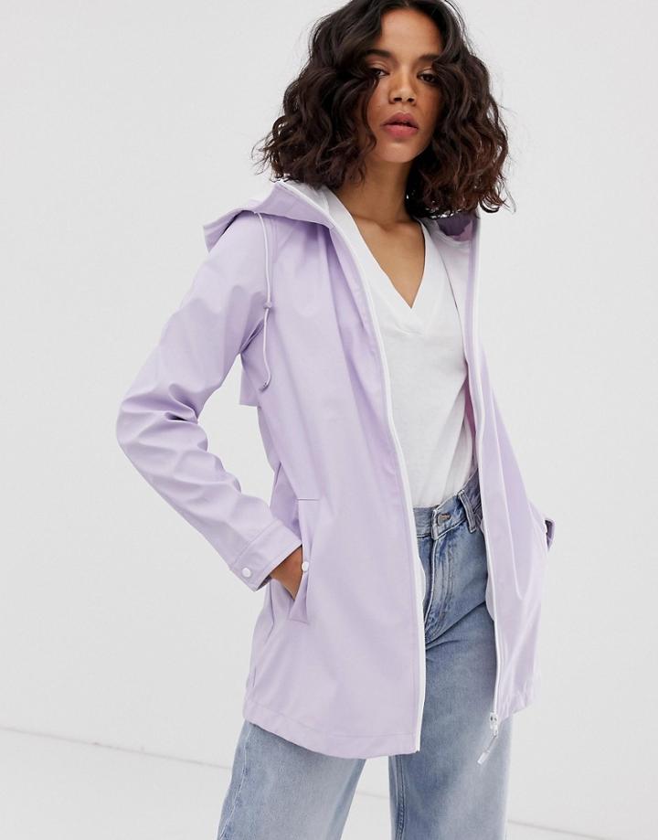 Only Pastel Hooded Raincoat - Green