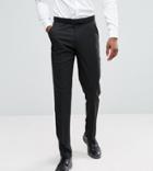 Asos Design Tall Slim Smart Pants In Black - Black