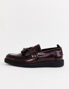 Fred Perry George Cox Loafers In Oxblood - Red