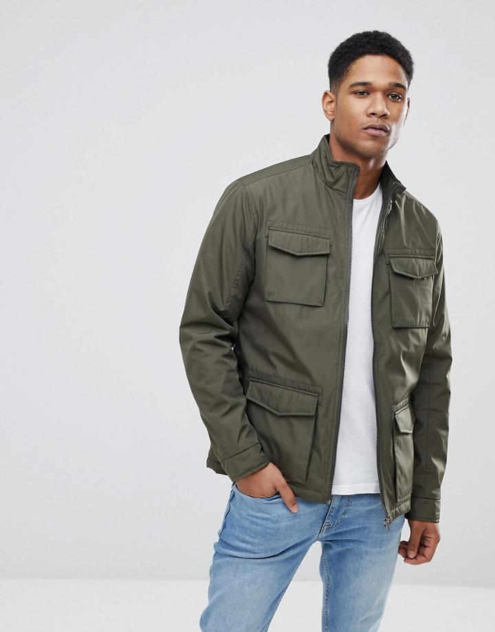 Stradivarius Utility Jacket In Khaki - Green