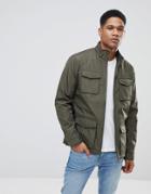 Stradivarius Utility Jacket In Khaki - Green