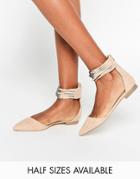 Asos Lucia Pointed Ballet Flats - Beige