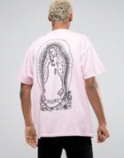 Hnr Ldn Mary Back Print T-shirt In Oversized Fit - Pink