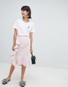 In Wear Rachelle Ruffle Front Skirt - Pink