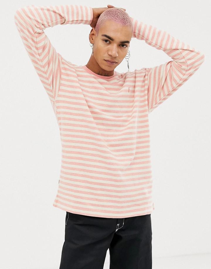 Fairplay Long Sleeve Striped T-shirt In Pink - Pink