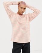 Fairplay Long Sleeve Striped T-shirt In Pink - Pink