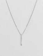 Pilgrim Silver Plated Drop Bar Necklace - Silver