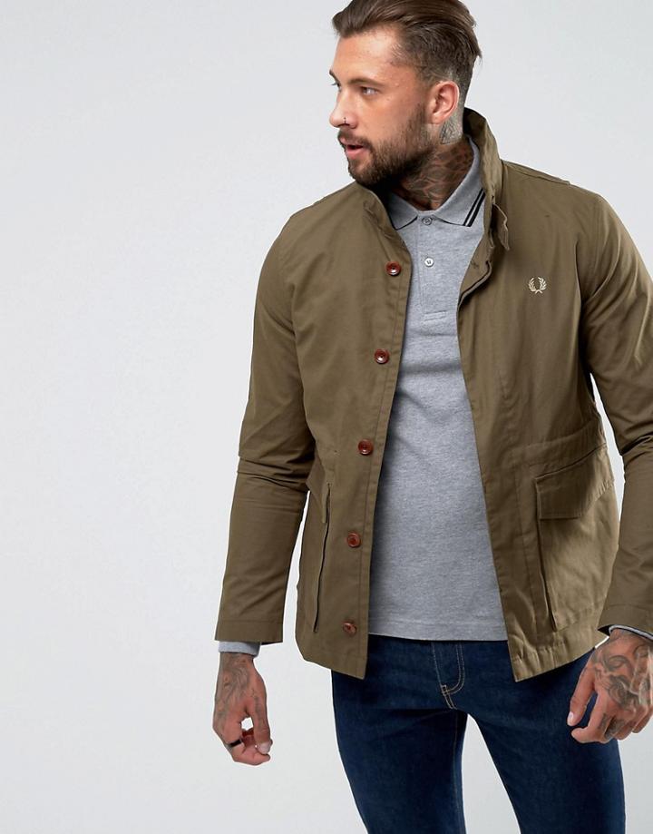 Fred Perry Field Jacket In Dark Green - Green