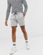 Jack & Jones Intelligence Jersey Short With Taping In Gray - Gray