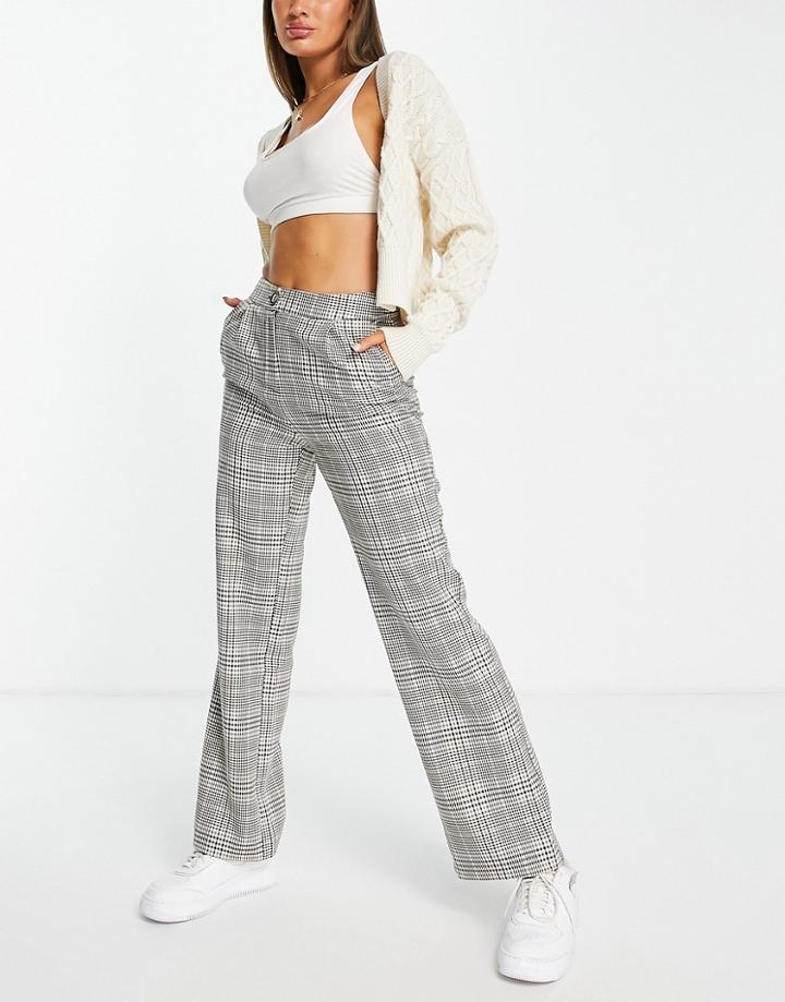 Miss Selfridge Dad Pants In Check-neutral