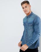 Burton Menswear Denim Shirt In Blue - Blue