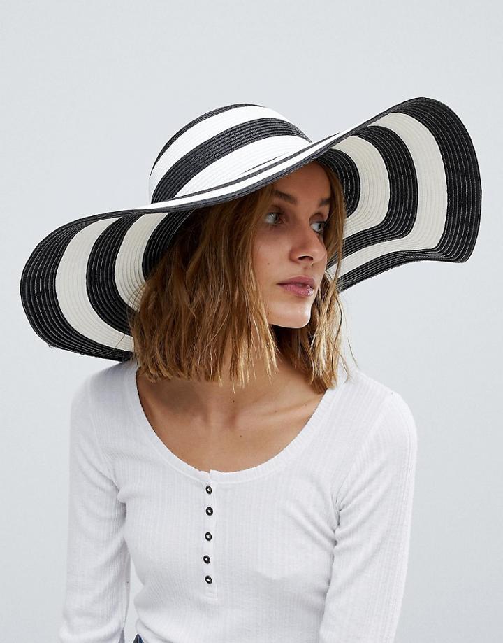 Vero Moda Wide Brim Straw Hat - Black