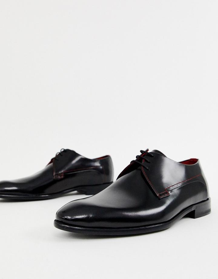Hugo Dress App Derby Leather Shoes In Black - Black
