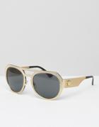 Versace Rounded Aviator Sunglasses - Gold