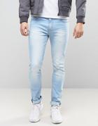 Loyalty And Faith Stretch Skinny Jeans In Light Blue Wash - Blue