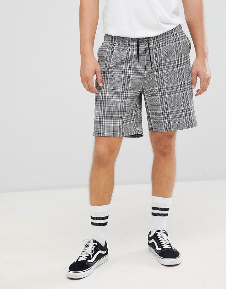 Weekday Pillar Check Shorts - Black