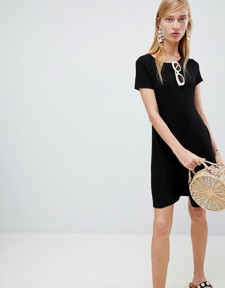 New Look Cap Sleeve Swing Dress - Black