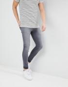 Asos Design Super Spray On Jeans In Washed Gray - Gray