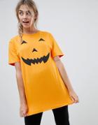 Brave Soul Halloween Pumpkin Top - Orange