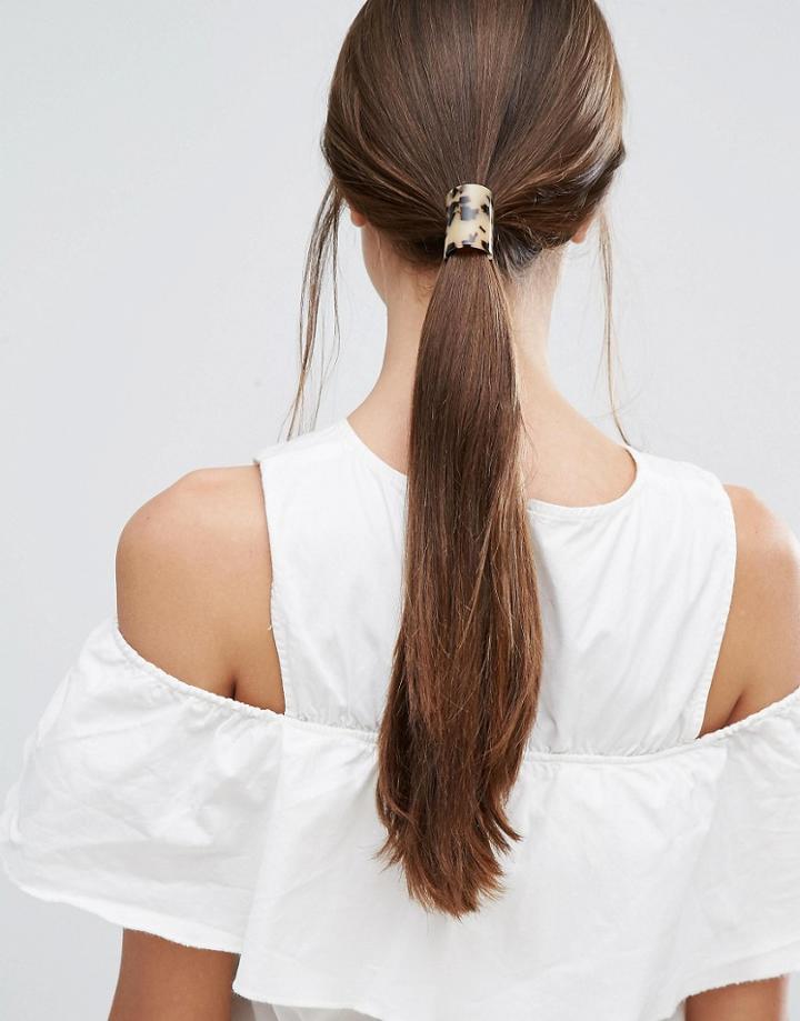 Orelia Taupe Bar Hair Tie - Brown