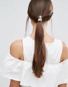 Orelia Taupe Bar Hair Tie - Brown