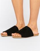 Asos Fedora Suede Mule Sandals - Black
