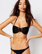 New Look Cut Out Front Detail Bikini Top - Black