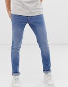 New Look Skinny Jeans In Mid Blue Wash - Blue